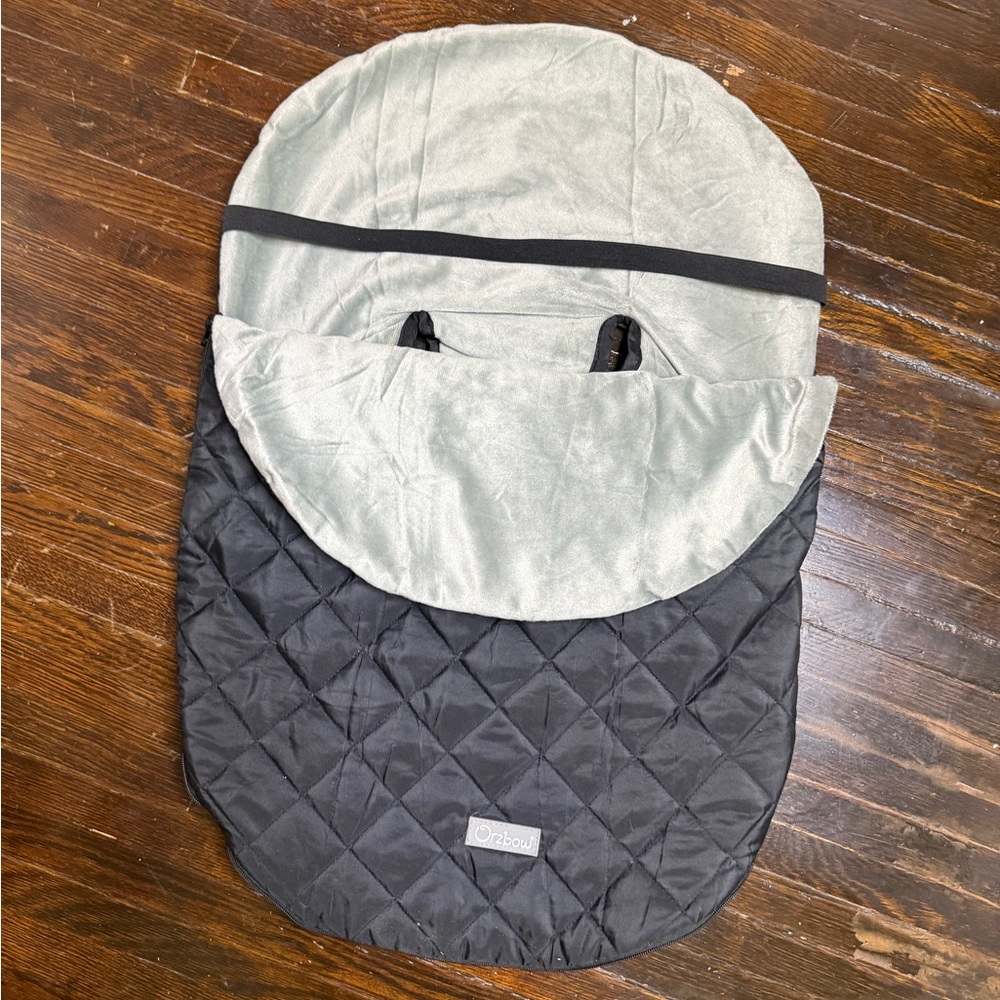 Baby Car Seat Cover Black and Gray Quilted